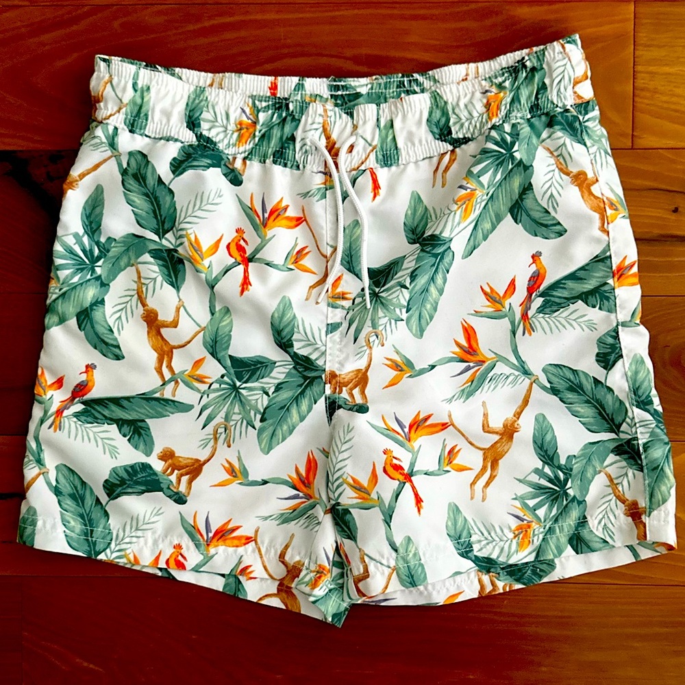 Janie&Jack Jungle Swim Trunks Boys Kids, Multicolor , Size 7US Boy